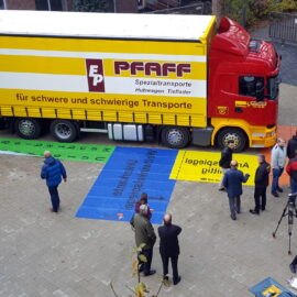 Spiegel-Einstellplane ausgelegt